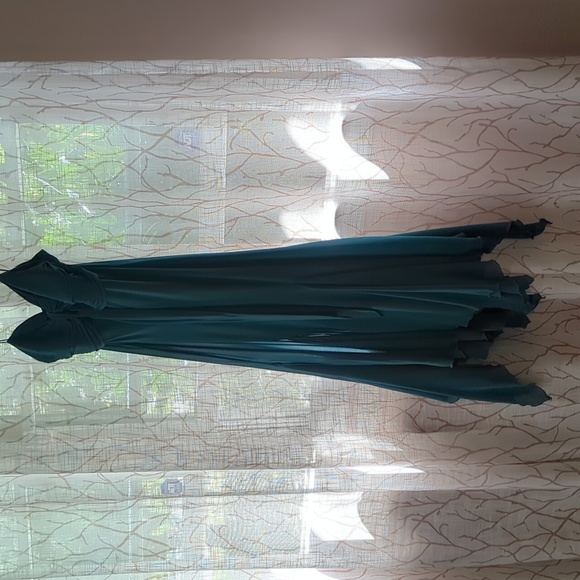 Spaghetti strap handkerchief bottom midi length dress - Picture 3 of 5